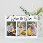 ヴィンテージスクリプト両面写真テンプレート セーブザデート (スタンド正面)