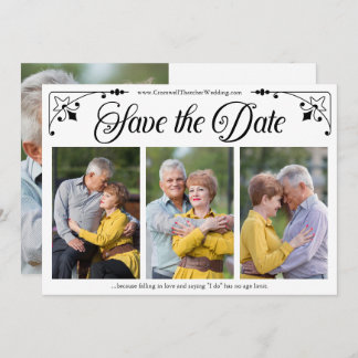 ヴィンテージスクリプト両面写真テンプレート セーブザデート