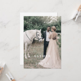 ヴィンテージスクリプト写真ウェディング招待状 招待状