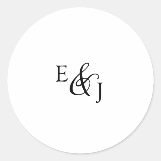 ヴィンテージスクリプト結婚モノグラムの封筒用シール ラウンドシール (正面)