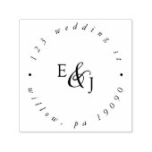 ヴィンテージスクリプト結婚モノグラムの循環アドレス セルフインキングスタンプ (デザイン)