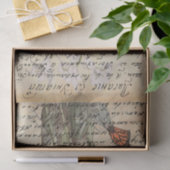 ヴィンテージスクリプト蝶の切り離しティッシュペーパー 薄葉紙 (ギフト)