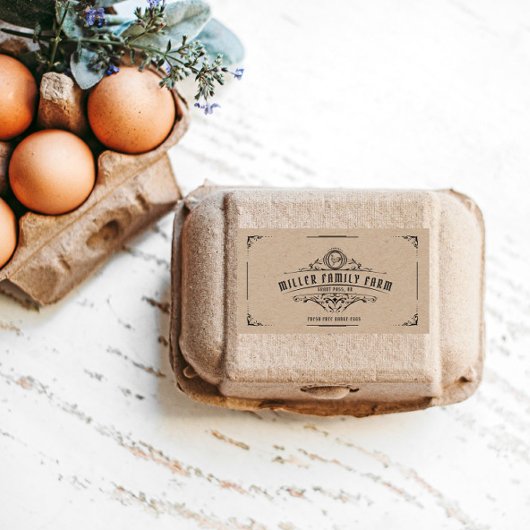 ヴィンテージスクリプト装飾オーナメント卵カートン ラベル