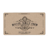 ヴィンテージスクリプト装飾オーナメント卵カートン ラベル (正面)