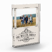 ヴィンテージスクリプト装飾モノグラ縁どグラム フォトブロック (左)