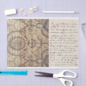 ヴィンテージスクリプト装飾的なEphemera Decompage 薄葉紙 (クラフト)