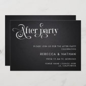 ヴィンテージスクリプトBohoタイポグラフィ結婚のAfterパーティー 招待状 (正面/裏面)