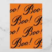 ヴィンテージスクリプトboo!ハロウィーン写真金ゴールド 箔シーズンカード (裏面)