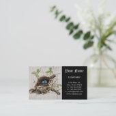 ヴィンテージスクリプトephemera鳥の巣フランスの植物 名刺 (スタンド正面)