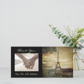 ヴィンテージスクリプトParisエッフェルタワー結婚ズ サンキューカード (スタンド正面)
