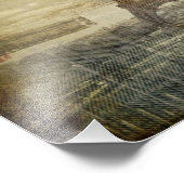 ヴィンテージスクリプトParisエッフェルタワー結婚ズ フォトプリント (角)