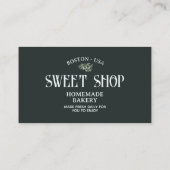 ヴィンテージスクリプトQRコードペストリーベーカリー 名刺 (裏面)