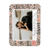 ヴィンテージスクリプトValentinesデイカップルの写真 マグネット (縦)