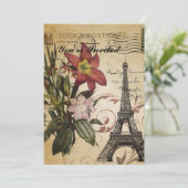 ヴィンテージスクリモダンプトlyly Parisエッフェルタワー 招待状 (スタンド正面)