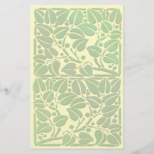 ヴィンテージスクロールのリーフアートワーク 便箋 (正面)