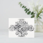 ヴィンテージスクロールタイポグラフィデザイン ポストカード (スタンド正面)