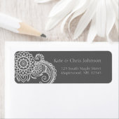 ヴィンテージスクロールデザイン再実行住所 シール – 白 (インサイチュ)