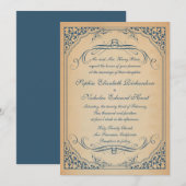 ヴィンテージスクロールフレーム結婚式 招待状 (正面/裏面)