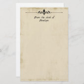 ヴィンテージスクロールヘッダー古いコメント名前の追加 便箋 (正面/裏面)