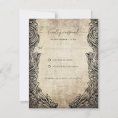 ヴィンテージスクロールワーク ラスティックベージュ レスポンスカード (正面)