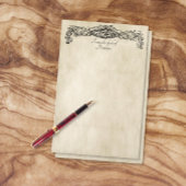 ヴィンテージスクロール作業の古いパーチメントあなたの名前を追加 便箋