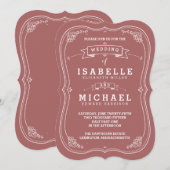 ヴィンテージスクロール結婚式招待状 | マルサラ 招待状 (正面/裏面)