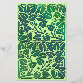 ヴィンテージスクロール葉の紙 便箋