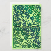 ヴィンテージスクロール葉の紙 便箋 (正面/裏面)