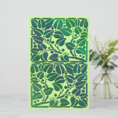 ヴィンテージスクロール葉の紙 便箋 (スタンド正面)