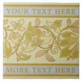 ヴィンテージスクロール葉フローラフリーズテンプレート タイル (正面)