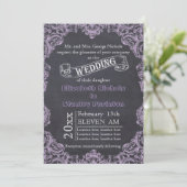 ヴィンテージスクロール葉枠及び結婚黒板 招待状 (スタンド正面)