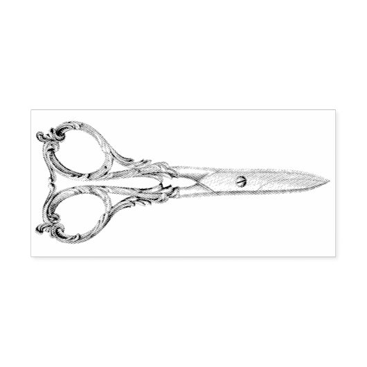 ヴィンテージスクロール裁縫はさみラバーアートスタンプ ラバースタンプ (インプリント)