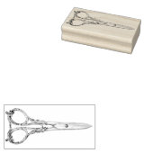 ヴィンテージスクロール裁縫はさみラバーアートスタンプ ラバースタンプ (押印)