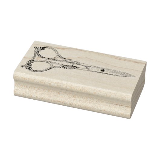 ヴィンテージスクロール裁縫はさみラバーアートスタンプ ラバースタンプ (スタンプ)