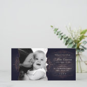 ヴィンテージスクロールChalkboardクリスマスフォトカード シーズンカード (スタンド正面)