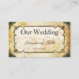 ヴィンテージスクロールSteampunk結婚のWebサイトカード エンクロージャーカード