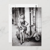 ヴィンテージスクーター葉書 | Old scooter |パリ ポストカード (正面/裏面)
