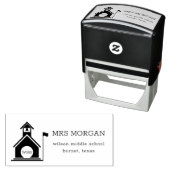 ヴィンテージスクールモノグラム先生ゴム印 セルフインキングスタンプ (インサイチュ)