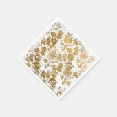 ヴィンテージスグランジクリプト金ゴールドダマスクパターン スタンダードカクテルナプキン (角)