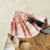 ヴィンテージスケッチのシーシェル・オン・サンド ビーチタオル (インサイチュ)