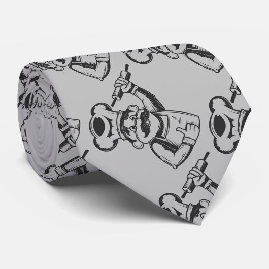 ヴィンテージスケッチシェフベイカー調理師 ネクタイ (ロール)