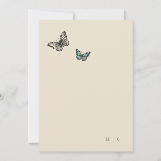 ヴィンテージスケッチシンプル結婚式招待状 招待状 (裏面)