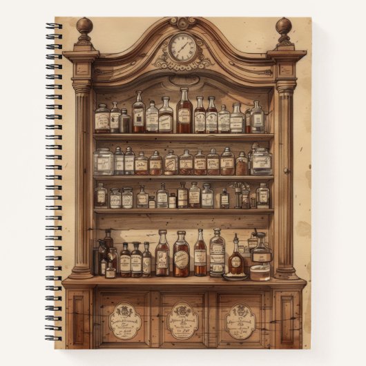 ヴィンテージスケッチバーオン動揺して紙 ノートブック (正面)