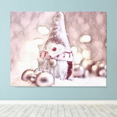 ヴィンテージスケッチピンク格言の雪 キャンバスプリント (インサイチュ (ウッドフロア))