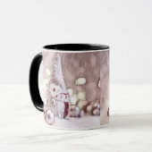 ヴィンテージスケッチピンク格言の雪 マグカップ (正面左)