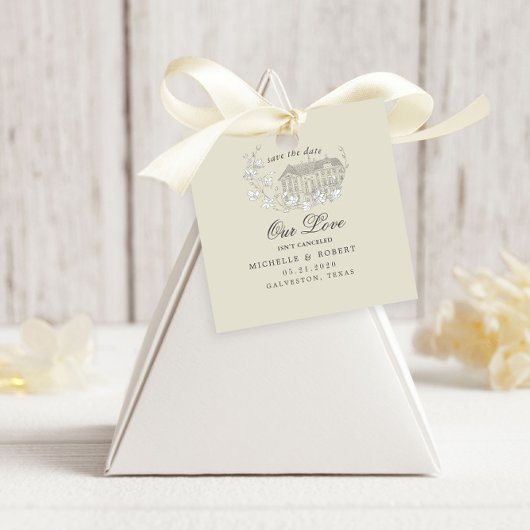 ヴィンテージスケッチフローラパステル日付の保存 フェイバータグ