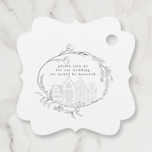 ヴィンテージスケッチフローラパステル日付の保存 フェイバータグ (裏面)