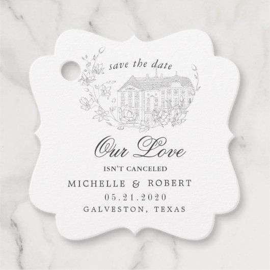 ヴィンテージスケッチフローラパステル日付の保存 フェイバータグ (正面)