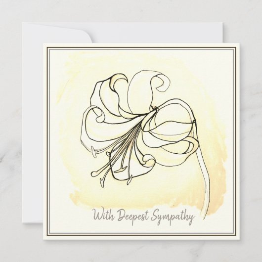 ヴィンテージスケッチブラック&ホワイトリリーセンシティカード (正面)