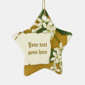 ヴィンテージスケッチホワイトジャスミンオーナメント セラミックオーナメント (右)